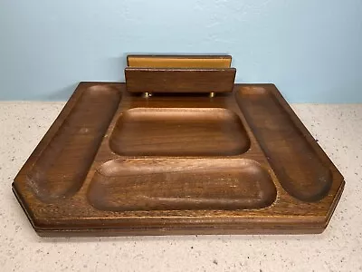 Mcm Vintage Swank Wood Dresser Valet Tray Coin Wallet Trinket Organizer Watch • $14