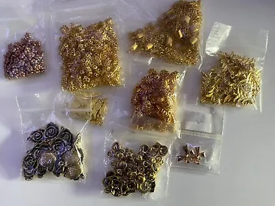 Job Lot  Gold Charms And Filigree Bead Caps For Jewellery Making • £11