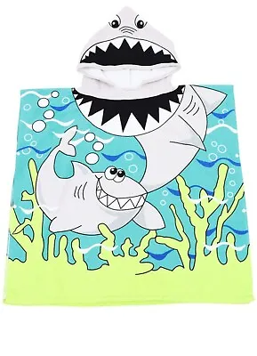 Baby Shark Kids Cartoon Hooded Beach Swimming Shower Towel For Girls And Boys • £5.99