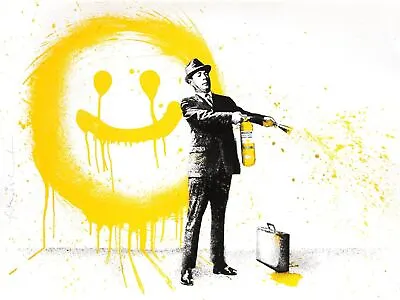 Mr. Brainwash - Spray Happiness Yellow Screenprint Poster S/N Xx/75 - 2018 • $2239.99