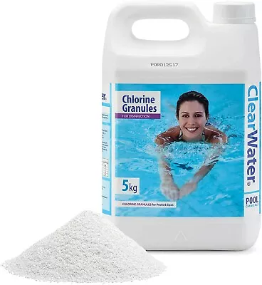 5kg Clearwater Chlorine Granules Lay Z Spa Hot Tub Disinfectant For Pools Ch0004 • £26.35