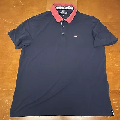 Vineyard Vines Polo Shirt Mens Large Blue Short Sleeve Golf Edgertown • $22.95