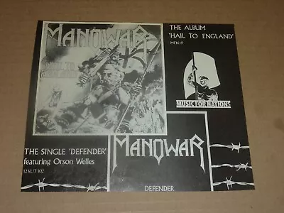 MANOWAR Hail To England PRINT AD Heavy Metal UK Power MFN • $10