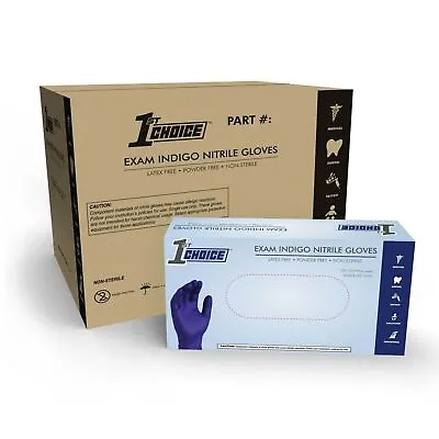 1st Choice Indigo Nitrile Disposable Exam/Medical Gloves 3 Mil Latex-Free • $62