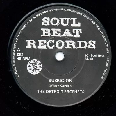 Detroit Prophets (originals) - Suspicion - Eddie Holman    - Northern Soul • £19.99