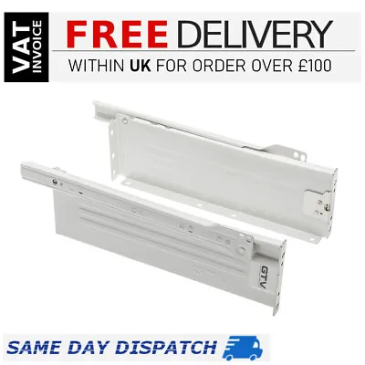 £5.19 • Buy Kitchen Metal Drawer Box Sides / Kitchen Roller Runners (all Sizes) White/Silver
