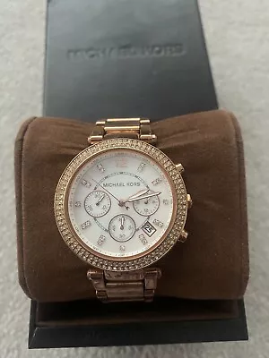 Michael Kors MK5491 Parker Chronograph Ladies Wristwatch - Mother Of Pearl/Rose • £34.28