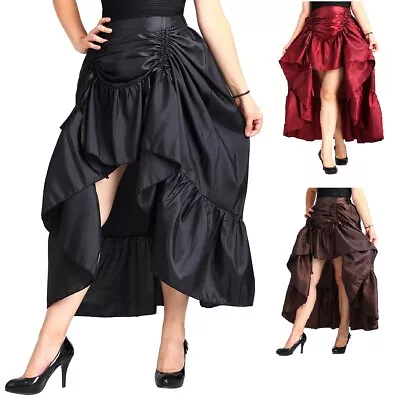 Victorian Pirate Steampunk Ruffled Skirt Women's Halloween Party Gothic Skirts • $22.99