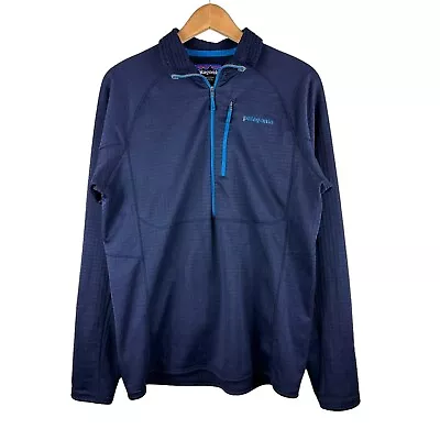 PATAGONIA Navy Blue Regulator R1 1/4 Zip Pullover Waffle Activewear Men's M • $59.77