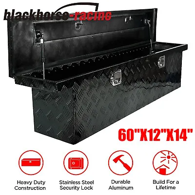 60 X12 X14  Black Aluminum Pickup Truck Trunk Bed Tool Box Trailer Storage+lock • $194.99