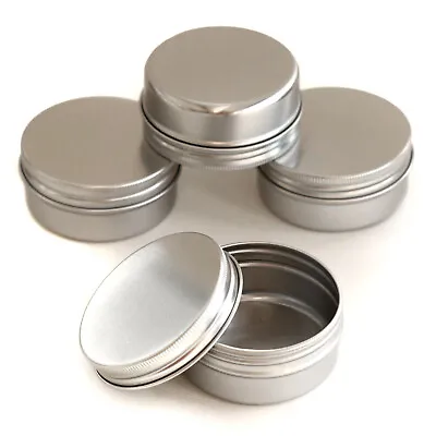 50ml Round Metal Storage Tin Jar Pot Container Travel Cosmetic Sample Craft JLA • £80.39