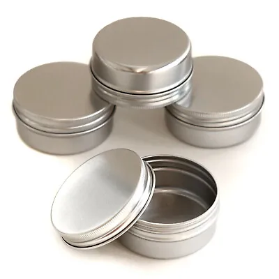 Metal Storage Tin Small Round Craft Stash Pot Lip Balm Jeweller Pills Sample JkA • £51.39