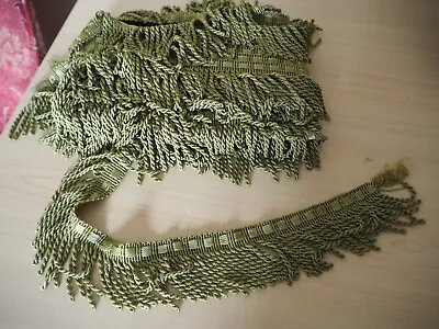 7m Of Olive / Moss Green Luxury Braidex Fringing /Upholstery Trim Fringe • £24.99