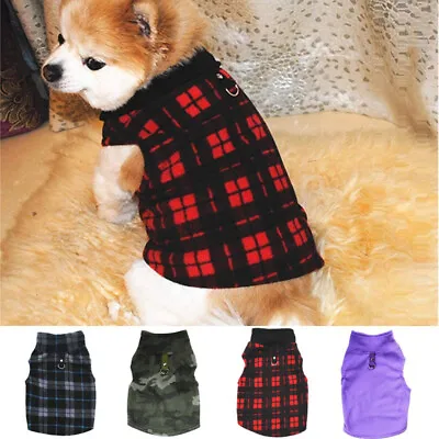 $8.79 • Buy Pet Dog Warm Coat Fleece Jacket Jumper Sweater Winter Clothes For Small Dogs