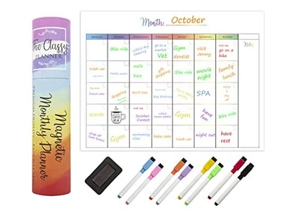 £17.99 • Buy Monthly Fridge Calendar, Whiteboard Planner, Ideal For Homeschooling, Magnetic