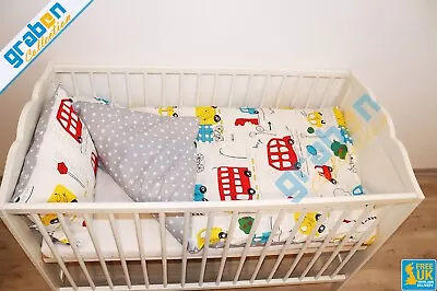 100% COTTON POPLIN BEDDING SET FOR Cot Travel Bed Duvet Cover&Pillowcase 90cm • £14.99