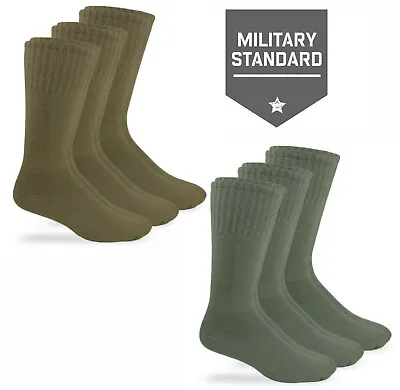 3 Pairs Mens Military Socks Jefferies Uniform Combat Boot Crew Heavy Cotton Knit • $14.99