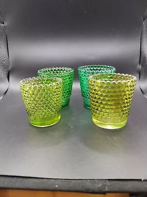 Lot Of 4 Hobnail Bubble Glass Votive Candle Holders • $10