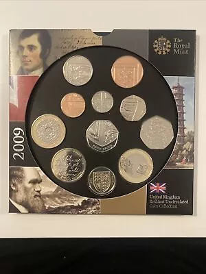 2009 Royal Mint BRILLIANT UNCIRCULATED COIN COLLECTION  Inc. Kew Gardens 50p  • £175