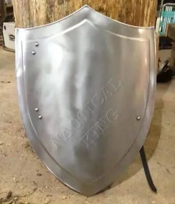 Knight Shield Medieval Heater Shield WASTER 18GA Steel Battle Armor Shield • £66