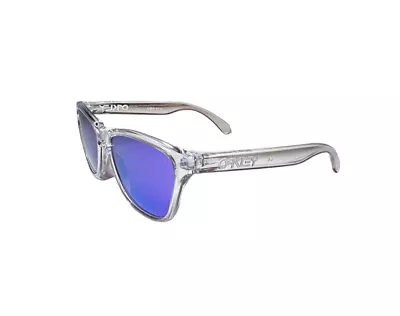 Oakley Frogskins Clear Frame Prizm Violet Mirrored Lens Unisex Sunglasses • $128