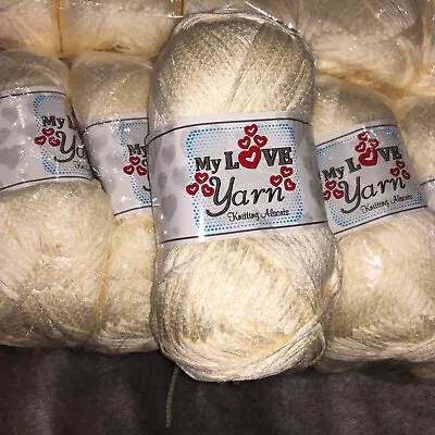 £10.99 • Buy My Love Wool Kinds Cream/yellow 4 Ply Cotton Style Knitting Yarn Crochet 1000g