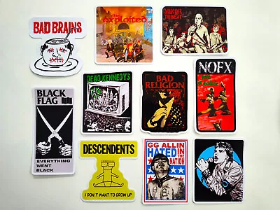 Punk Vinyl Sticker Lot (10 Stickers) SET 28 Rock Band Crust Hardcore Ska Emo Oi! • $12.99