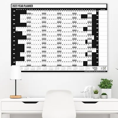 £24.99 • Buy 2023 Year Wall Calendar Black Home Office Work Year Planner  A5 A4 A3 A2 A1 Size