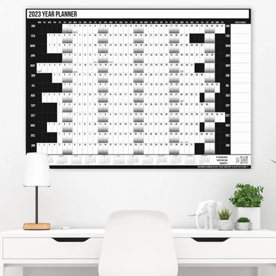 £24.99 • Buy 2023 Year Wall Calendar Black Home Office Work Year Planner  A5 A4 A3 A2 A1 Size