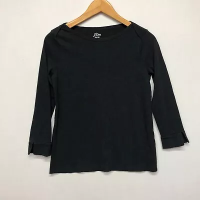 J. Crew Women Cotton Slub Tee T-Shirt Top Size Extra Small XS Black B254 -3 • $14.99