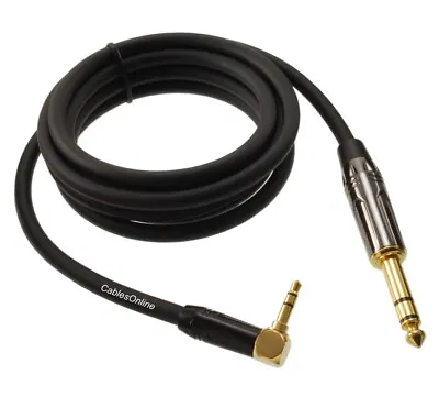 6ft Premium Right-Angle 3.5mm Stereo Male To 1/4  Stereo TRS Male Audio Cable • $29.95