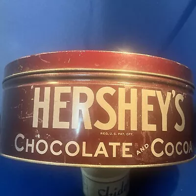 Vintage Original Hershey's Chocolate & Cocoa Large Round Tin 12  X 5  • $20