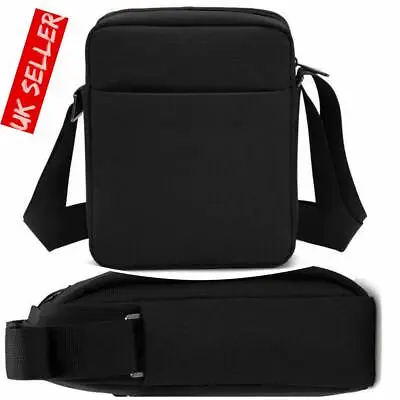 Messenger Bag Black Men's Waterproof Cross Body Shoulder Utility Travel Work • £9.99