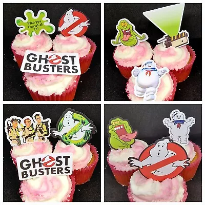 Ghostbuster Cake Toppers X12 EDIBLE Pre Cut Cake Decorations 80s 90s Party 🎃  • £3.80