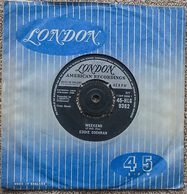 WEEKEND / CHERISHED MEMORIES - EDDIE COCHRAN - UK 7  Single 1960 • £4.75