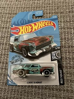 1 2019 Hot Wheels Rod Squad Blue Classic ‘55 Nomad • $1.87