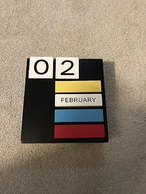 £14 • Buy Perpetual Wooden Block Calendar - Mondrian Style - Complete