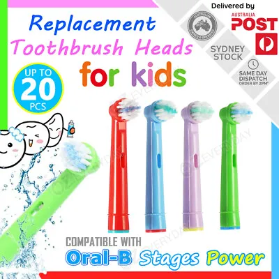 $11.40 • Buy Children Kids Replacement Brush Heads For Oral-B Braun Stages Power Toothbrush
