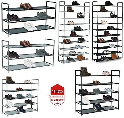 Multi Purpose 3 5 10 Tier Shoe Rack Extendable & Stackable Organiser Shoes • £13.99