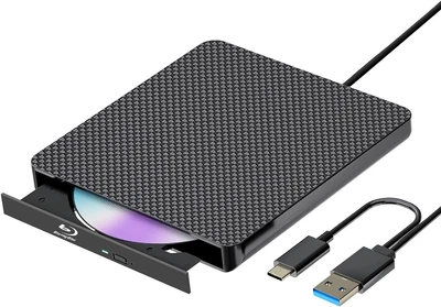 USB3.0 External Blu-ray Writer CD/DVD Drive Portable 3D Burner W/ Type-C Reader • £79.95