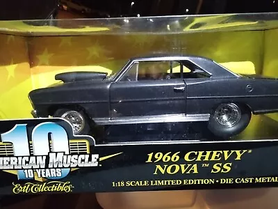 Ertl American Muscle 1966 Pro Stock Nova Black 1 18 Scale DieCast Model Car  • $99.99