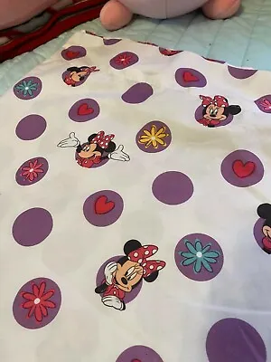 Disney Minnie Mouse Flat Sheet Fits Crib Toddler Bed Hearts & Flowers Bedding • $10