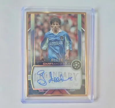 £155 • Buy 2022-23 Topps UEFA Museum Collection Gianfranco Zola Gold Frame Auto 7/25