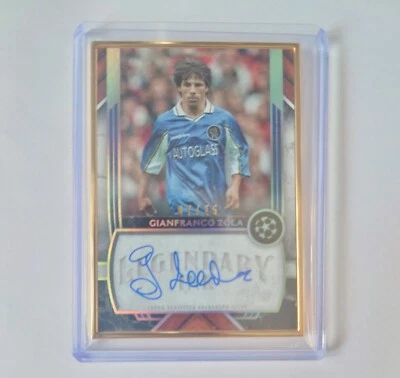 £155 • Buy 2022-23 Topps UEFA Museum Collection Gianfranco Zola Gold Frame Auto 7/25