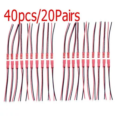 High Performance JST SM2Pin Connector Cable Set 40Pcs 22AWG 100mm Wire • $13.17