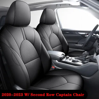 Leather Car Seat Cover Fit For Toyota Highlander 2014-2023 Three Row 40/60 Split • $231.57