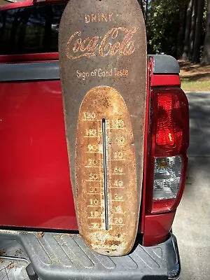 Vintage Coca-Cola Advertising Thermometer Large  Cigar   Sign Of Good Taste  30  • $149.95