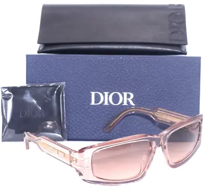 New Christian Dior Diorsignature S9u 40f1 Clear Pink/pink Lens Sunglasses 56-16 • $275