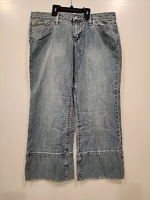 Hot Kiss Hippy Vintage Bell Bottoms Flare Legs Jeans Women Size 11 / 12 Capris • $18.49