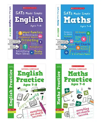 £16.99 • Buy *NEW* Scholastic SATs Practice & Revision 4 Book Pack, KS2 Year 3 Ages 7-8